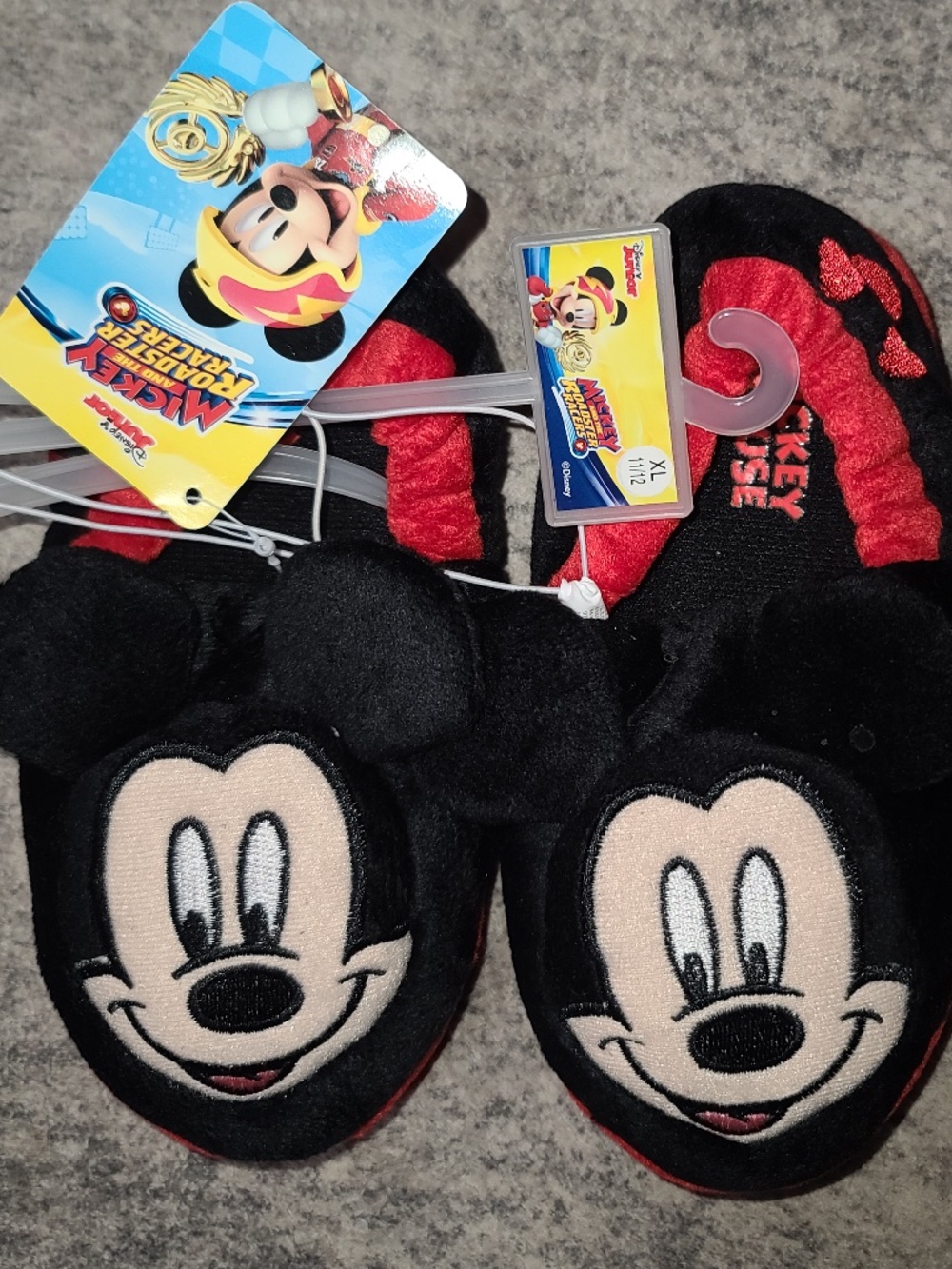 Disney brand toddler slippers featuring a plush Mickey Mouse  size 11/12 NEW!!!